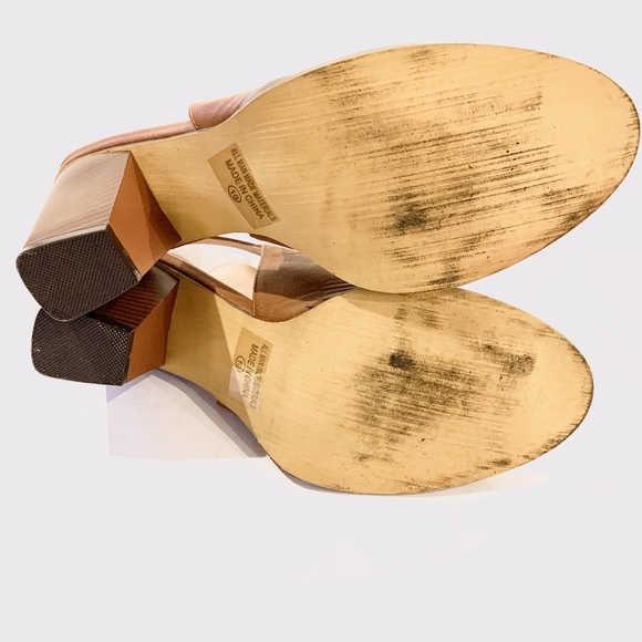 Tan Peep-Toe Booty - 3.5 Heel and Buckle Closure - Picture 8 of 8